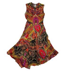 Etro Saks 5th Avenue 50th Anniversary Paisley Print Silk Dress Vintage Small